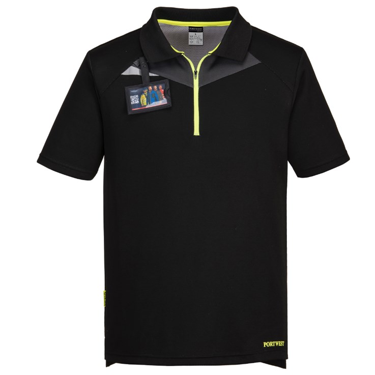 Portwest Polo Shirt Short Sleeve Black DX410